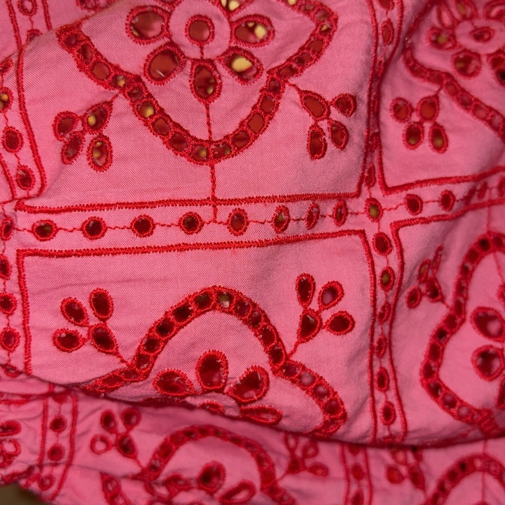 Brand New w/Tags Loft Tiled Eyelet Mini Shift Dress Pink Multi Medium - Picture 12 of 12
